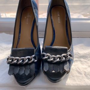NINE WEST Blue - Striped high Heels